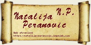 Natalija Peranović vizit kartica